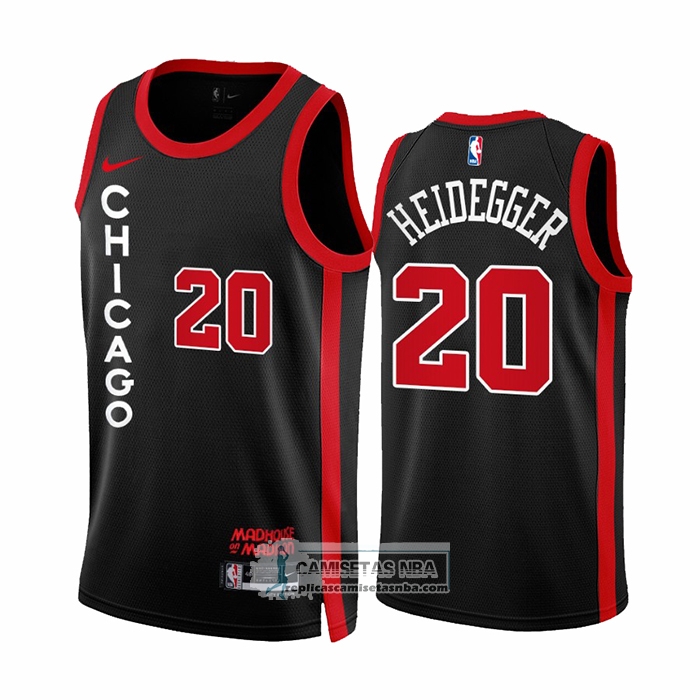 Camiseta Chicago Bulls Max Heidegger NO 20 Ciudad 2023-24 Negro